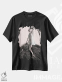 تیشرت مشکی طرح دار زغال سنگسواری بر گرگ، دکوراسیون جایگزین اثر هیرویوشی کوراوا | فروشگاه ایماژ