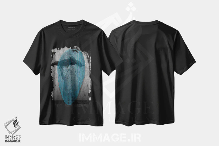 تیشرت مشکی طرح دار زغال سنگبیضی، دکوراسیون جایگزین اثر هیرویوشی کوراوا | immage.ir