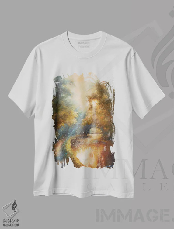 تیشرت سفید طرح دار آثار هانا کروین - immage.ir