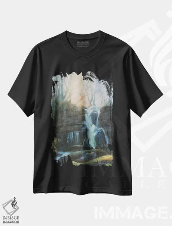 تیشرت مشکی طرح دار آثار هانا کروین - فروشگاه ایماژ