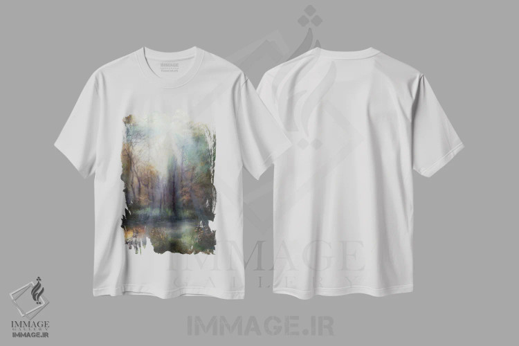 تیشرت سفید طرح دار اوایل بهار، هنر فاخر اثر هانا کروین | فروشگاه ایماژ