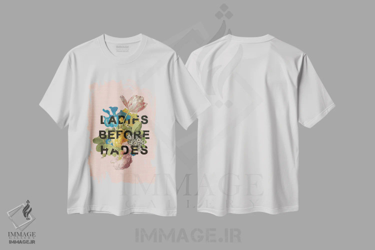 تیشرت سفید طرح دار بانوان پیش از هادس، تزئینی اثر هدر لندیس | immage.ir