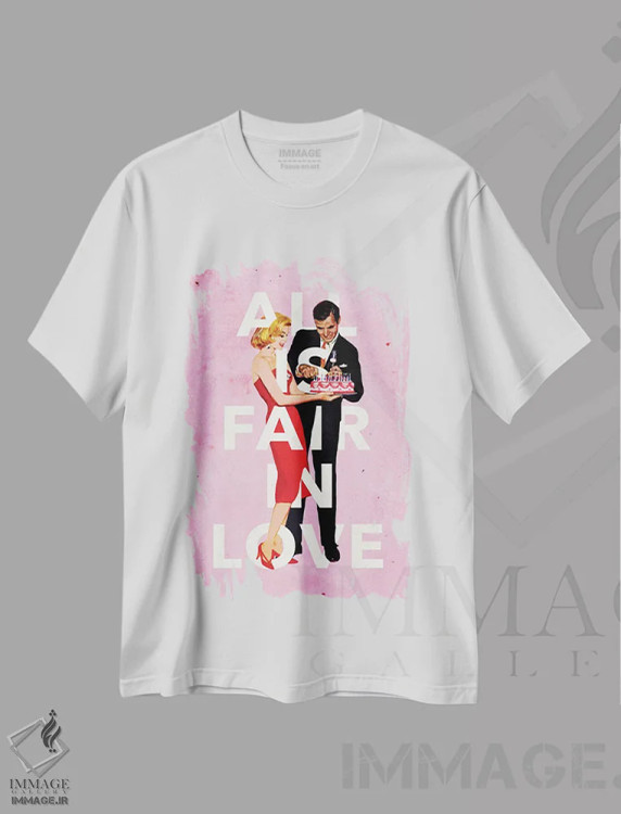 تیشرت سفید طرح دار در عشق همه چیز مجاز است، تزئینی اثر هدر لندیس | immage.ir