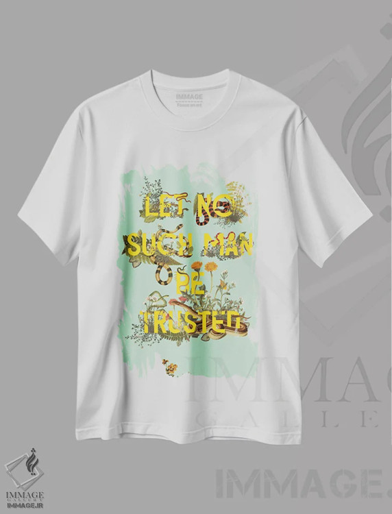 تیشرت سفید طرح دار نگذار چنین کسی باشد، تزئینی اثر هدر لندیس | فروشگاه ایماژ
