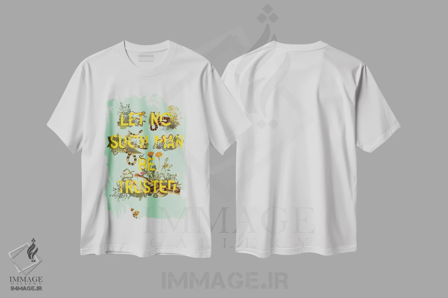 تیشرت سفید طرح دار نگذار چنین کسی باشد، تزئینی اثر هدر لندیس | فروشگاه ایماژ