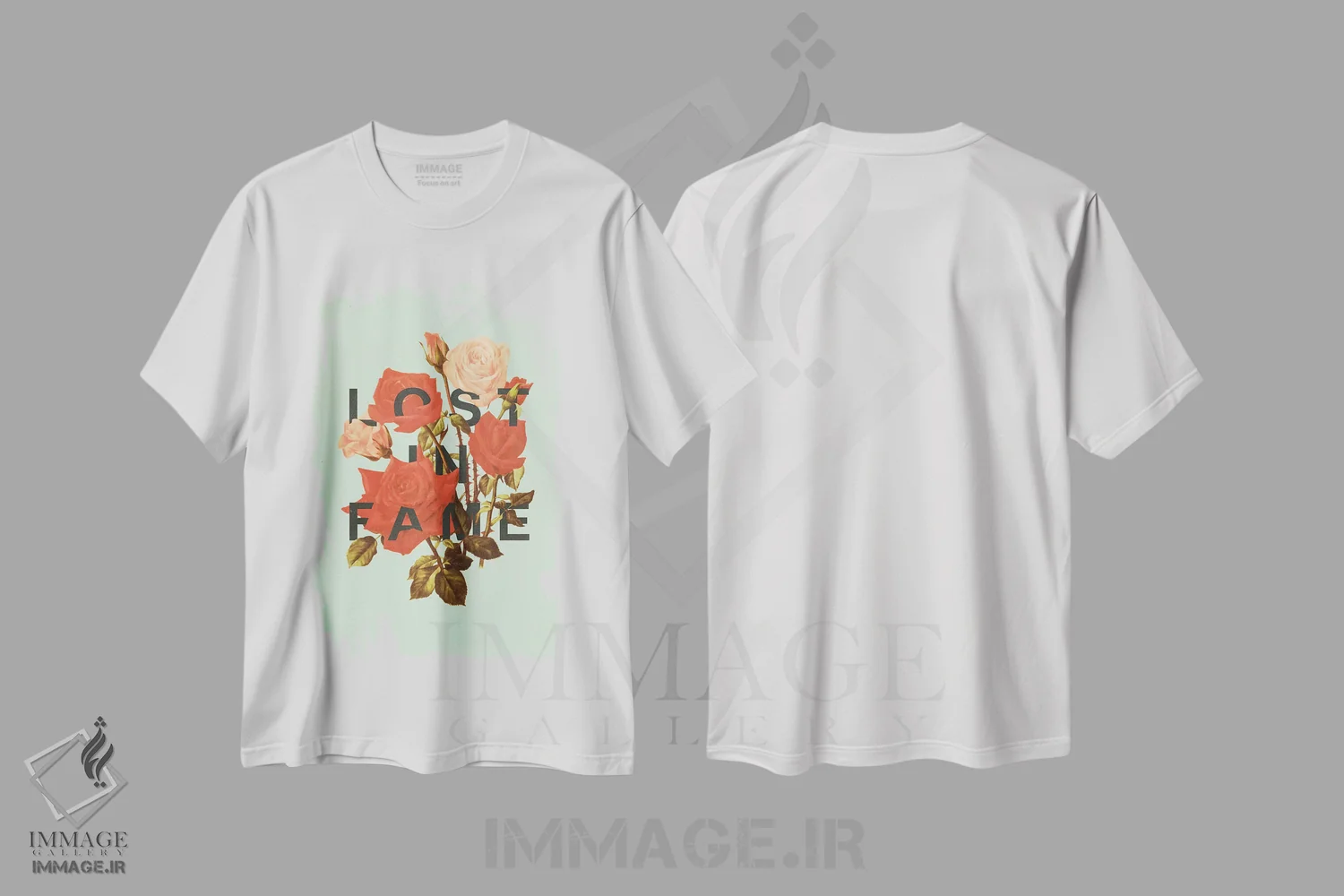 تیشرت سفید طرح دار شهرت از دست رفته، تزئینی اثر هدر لندیس | immage.ir