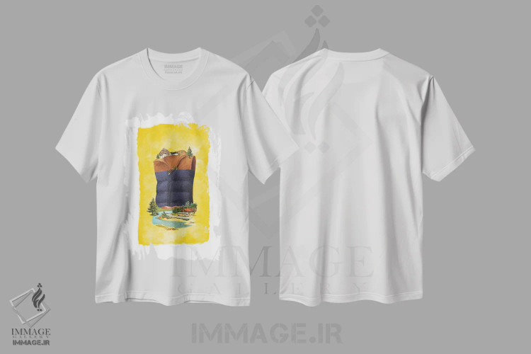 تیشرت سفید طرح دار جلیقه ردیفی، تزئینی اثر هدر لندیس | immage.ir