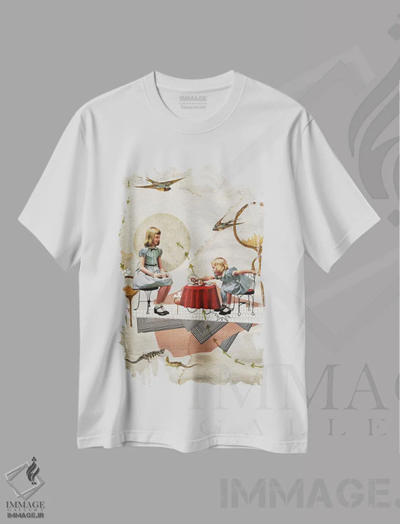 تیشرت سفید طرح دار زمان چای، دکوراسیون جایگزین اثر هدر لندیس | immage.ir