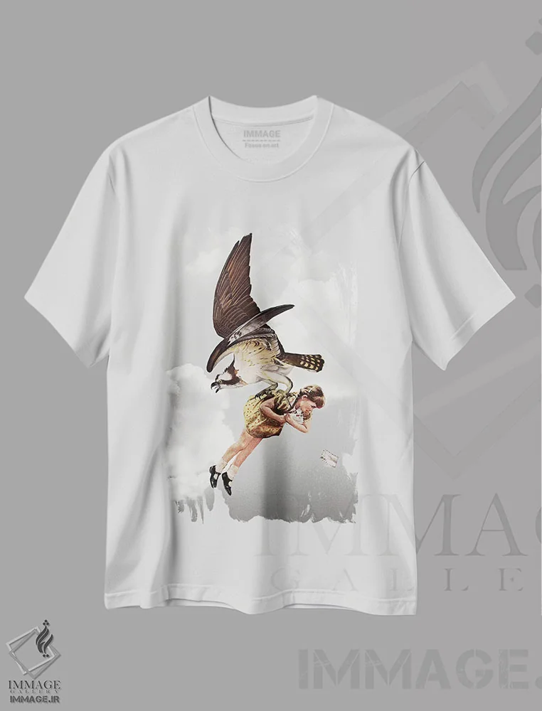 تیشرت سفید طرح دار ضرب سوم، دکوراسیون جایگزین اثر هدر لندیس | فروشگاه ایماژ