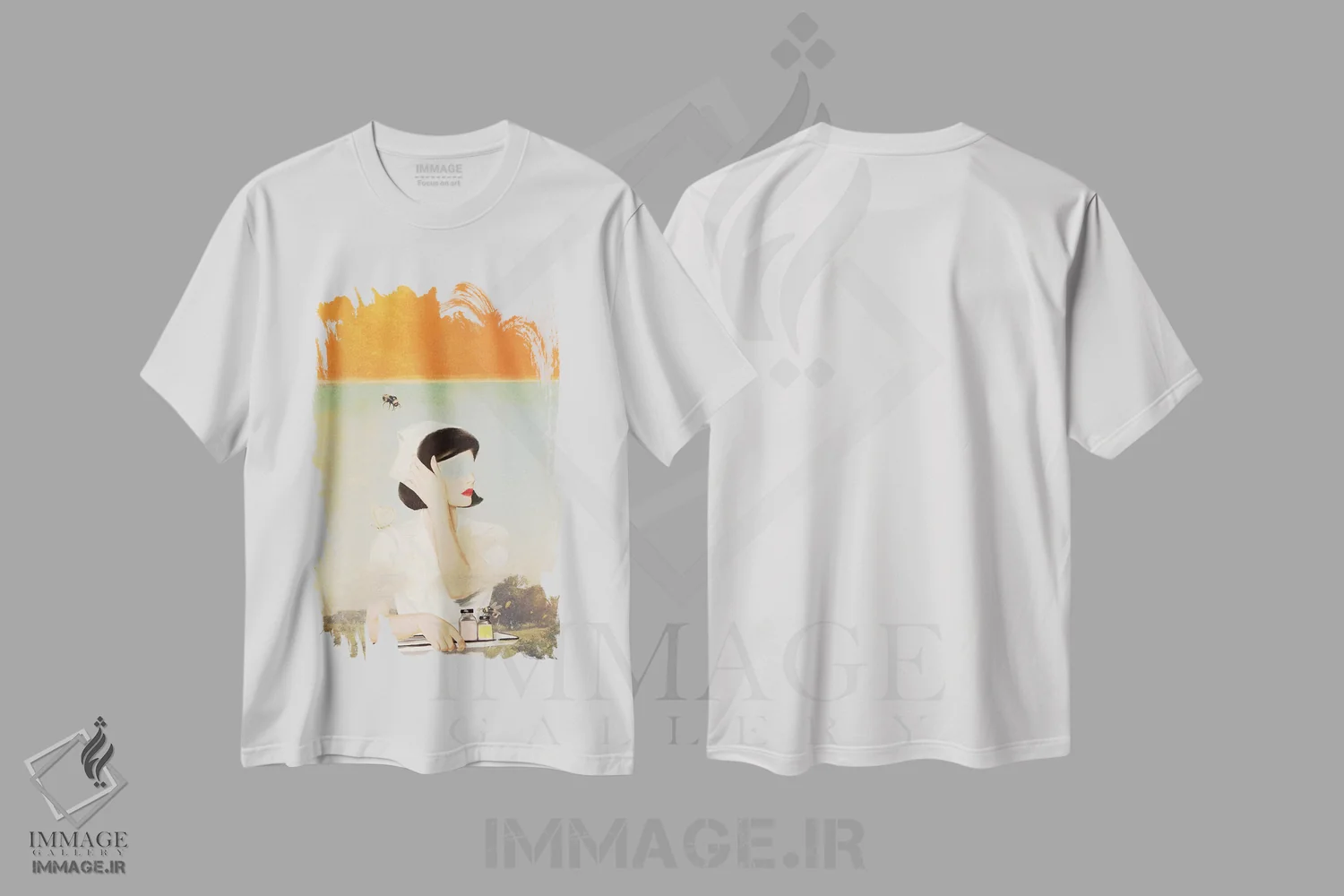تیشرت سفید طرح دار قانون، تزئینی اثر هدر لندیس | فروشگاه ایماژ