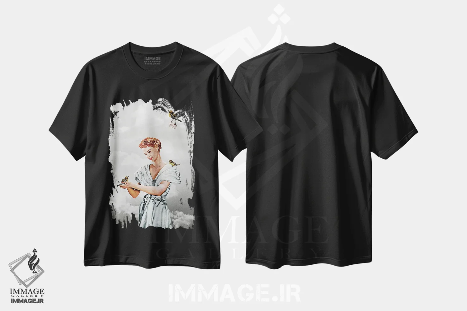 تیشرت مشکی طرح دار ضرب سوم، تزئینی اثر هدر لندیس | فروشگاه ایماژ