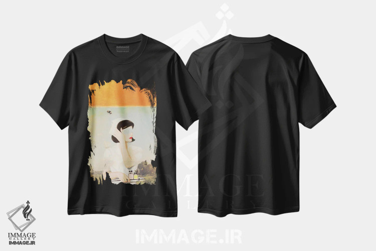 تیشرت مشکی طرح دار قانون، تزئینی اثر هدر لندیس | immage.ir