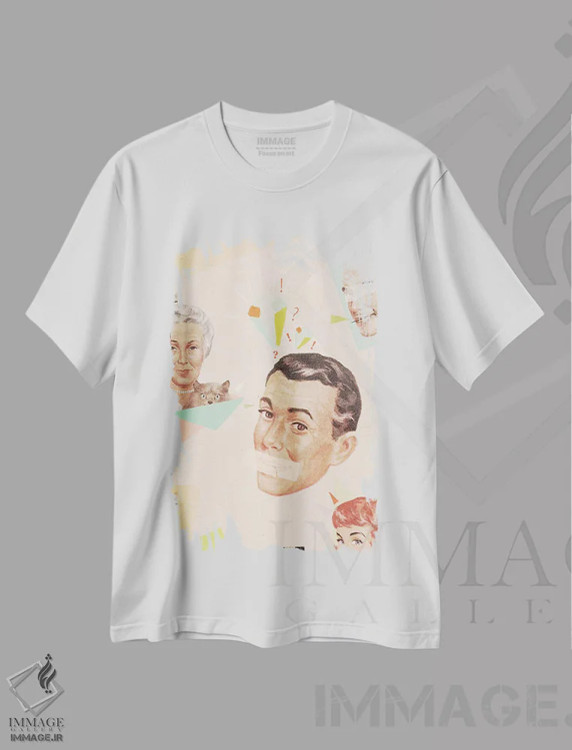 تیشرت سفید طرح دار اعضای خانواده، تزئینی اثر هدر لندیس | فروشگاه ایماژ