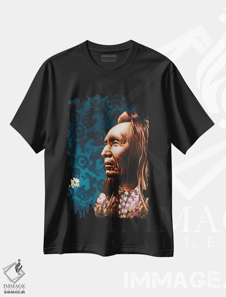 تیشرت مشکی طرح دار دو عقاب، هنر فاخر معاصر اثر استیفن هال | فروشگاه ایماژ