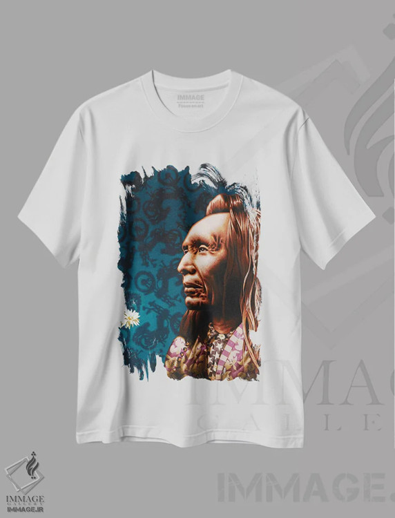 تیشرت سفید طرح دار دو عقاب، هنر فاخر معاصر اثر استیفن هال | immage.ir