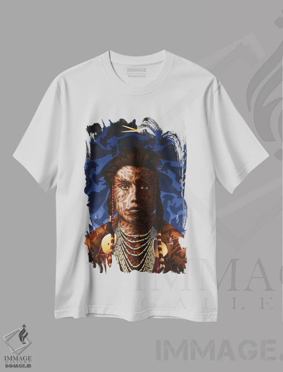 تیشرت سفید طرح دار گل اسکاتلند، هنر فاخر معاصر اثر استیفن هال | فروشگاه ایماژ