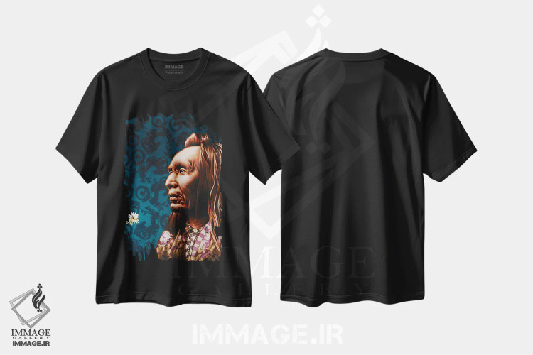 تیشرت مشکی طرح دار دو عقاب، هنر فاخر معاصر اثر استیفن هال | فروشگاه ایماژ