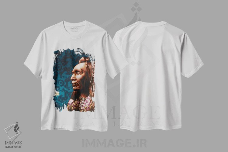 تیشرت سفید طرح دار دو عقاب، هنر فاخر معاصر اثر استیفن هال | immage.ir