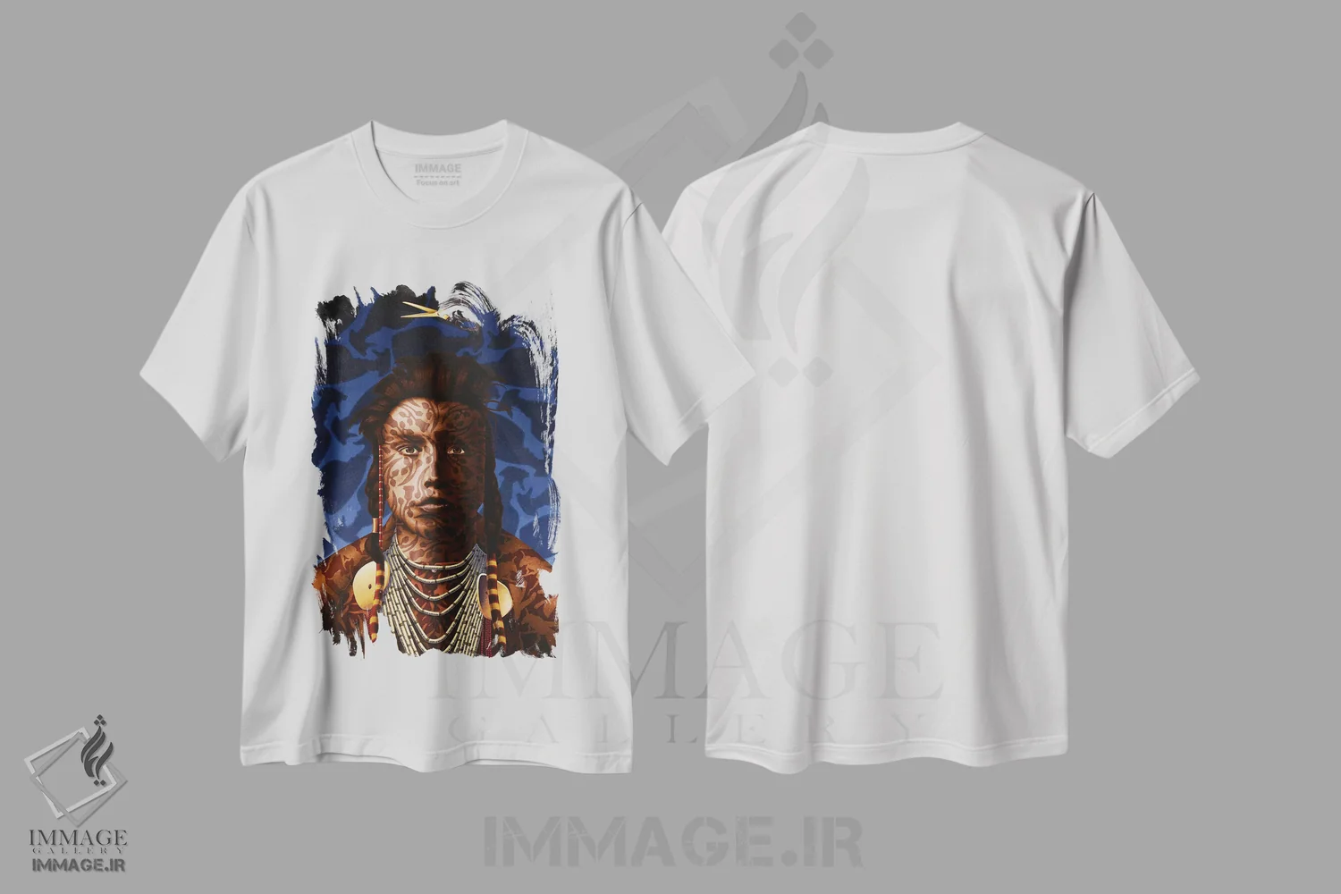 تیشرت سفید طرح دار گل اسکاتلند، هنر فاخر معاصر اثر استیفن هال | فروشگاه ایماژ