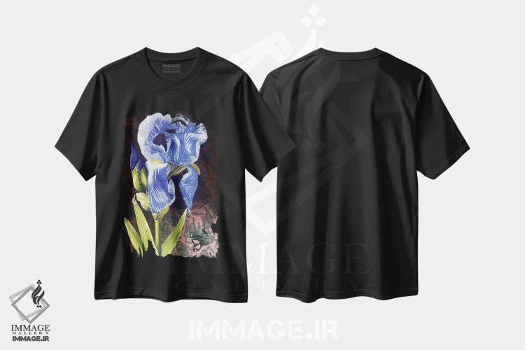تیشرت مشکی طرح دار بحران زنبق، هنر فاخر معاصر اثر استیفن هال | فروشگاه ایماژ