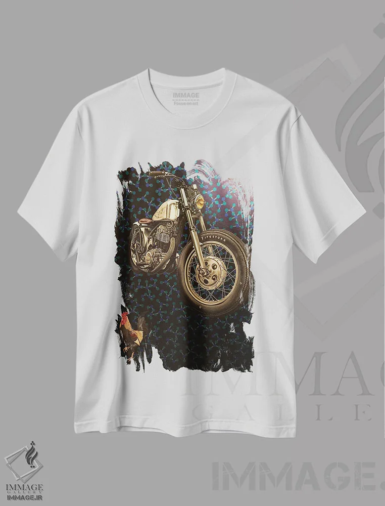 تیشرت سفید طرح دار انگیزه مولکولی، هنر فاخر معاصر اثر استیفن هال | immage.ir