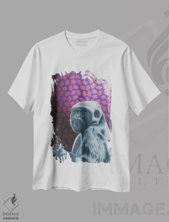 تیشرت سفید طرح دار تیک تیک تیک، هنر فاخر معاصر اثر استیفن هال | immage.ir