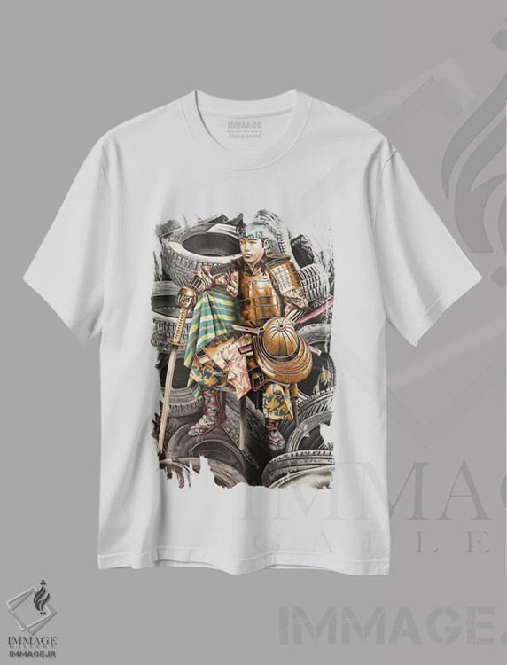 تیشرت سفید طرح دار آخرین نرگس، هنر فاخر معاصر اثر استیفن هال | immage.ir