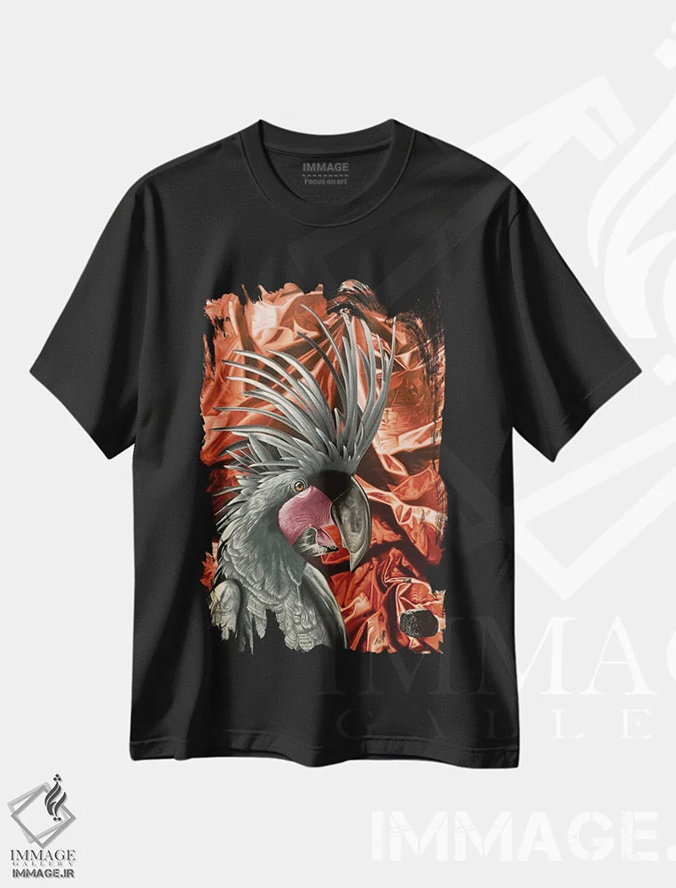 تیشرت مشکی طرح دار سوخت فسیلی آک، هنر فاخر معاصر اثر استیفن هال | فروشگاه ایماژ