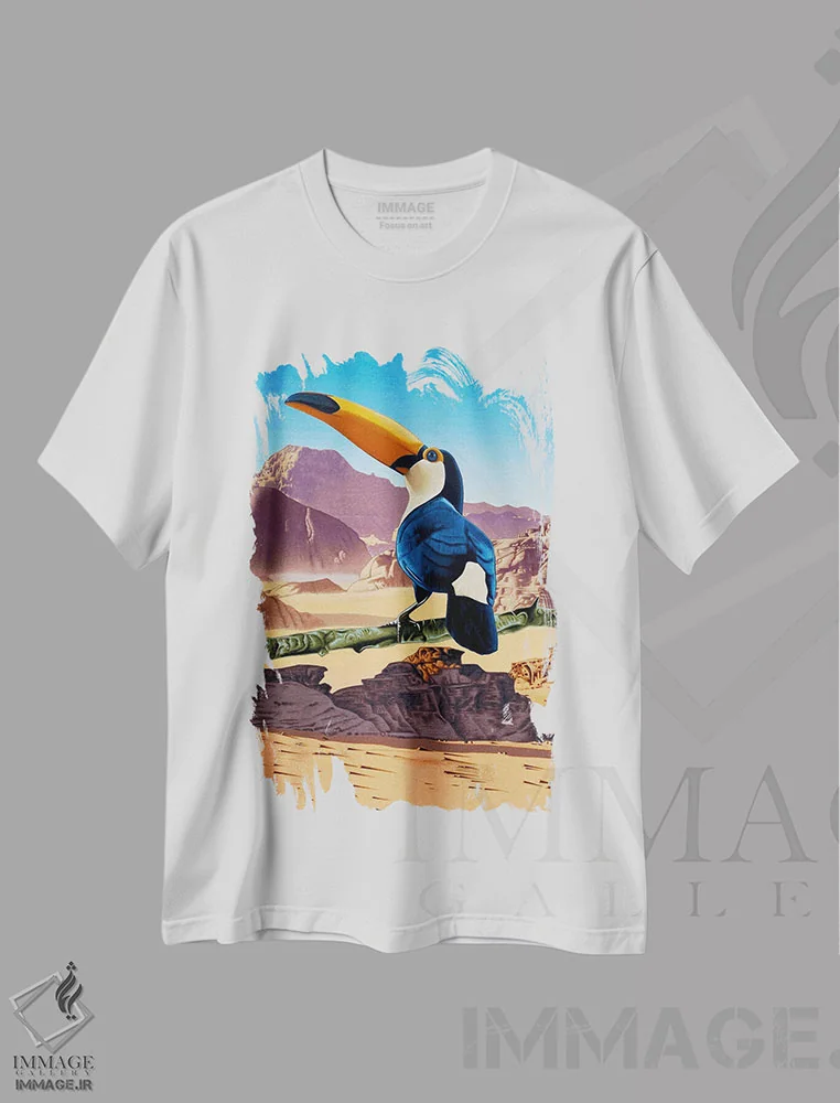 تیشرت سفید طرح دار بدون سراب، هنر فاخر معاصر اثر استیفن هال | immage.ir