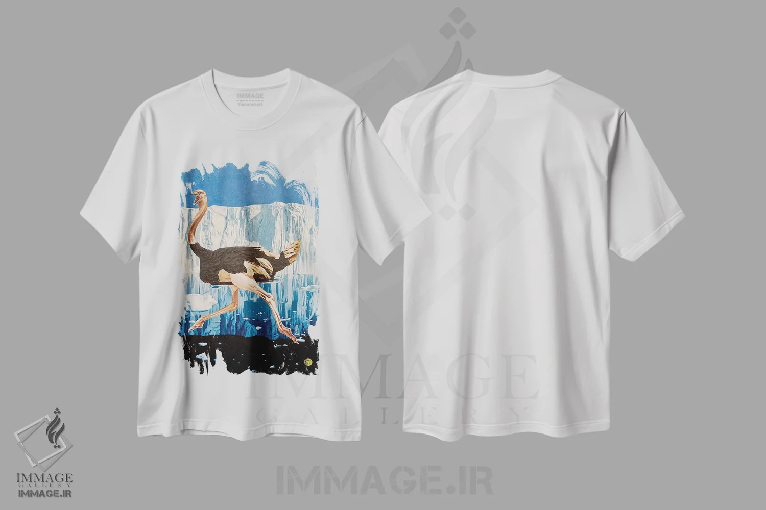 تیشرت سفید طرح دار صبر کن، یک چیزی درست نیست، هنر فاخر معاصر اثر استیفن هال | فروشگاه ایماژ