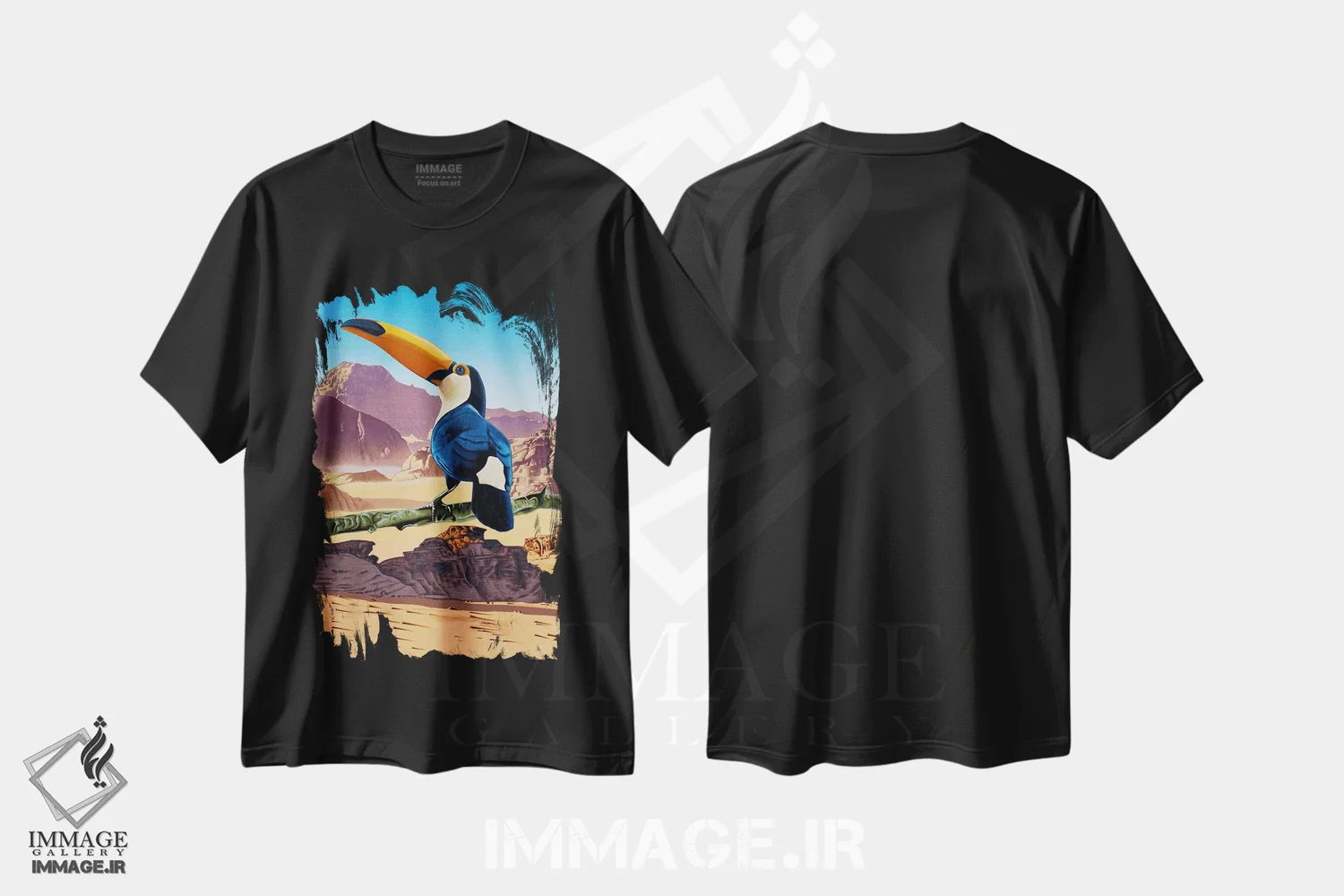 تیشرت مشکی طرح دار بدون سراب، هنر فاخر معاصر اثر استیفن هال | فروشگاه ایماژ