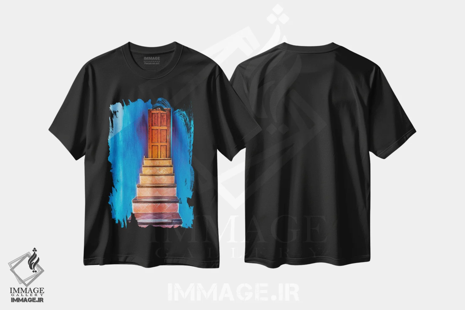 تیشرت مشکی طرح دار Barcelona, Spain,پارک گوئل، بارسلون، اسپانیا، مدیوم اثر هولیس لونی | immage.ir