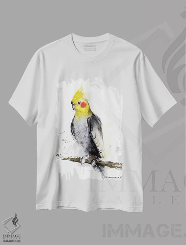 تیشرت سفید طرح دار عروس هلندی، هنر فاخر معاصر اثر هوم لایک آرت | فروشگاه ایماژ