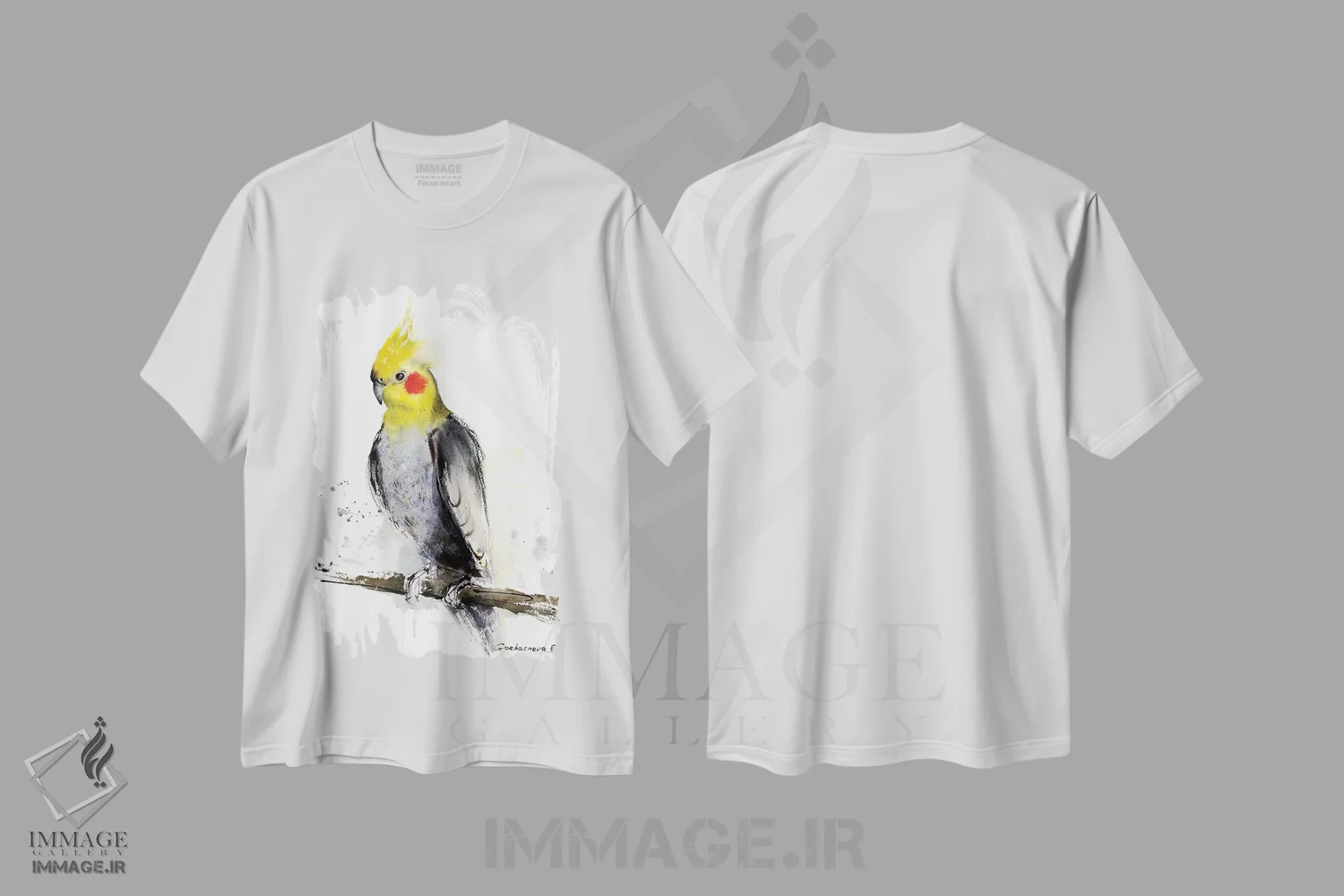 تیشرت سفید طرح دار عروس هلندی، هنر فاخر معاصر اثر هوم لایک آرت | فروشگاه ایماژ