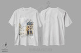 تیشرت سفید طرح دار خیابان پاریس، هنر فاخر معاصر اثر هوم لایک آرت | immage.ir