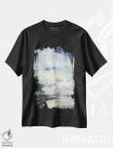 تیشرت مشکی طرح دار درخت در ساحل، دکور ساحلی اثر هوم لایک آرت | immage.ir