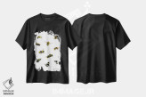 تیشرت مشکی طرح دار زنبورها، هنر فاخر معاصر اثر هوم لایک آرت | فروشگاه ایماژ