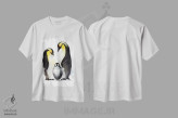 تیشرت سفید طرح دار پنگوئن II، هنر فاخر معاصر اثر هوم لایک آرت | فروشگاه ایماژ