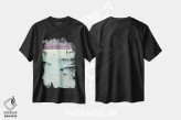 تیشرت مشکی طرح دار فیروزه ای شامگاهی III، هنر فاخر معاصر اثر هوم لایک آرت | فروشگاه ایماژ