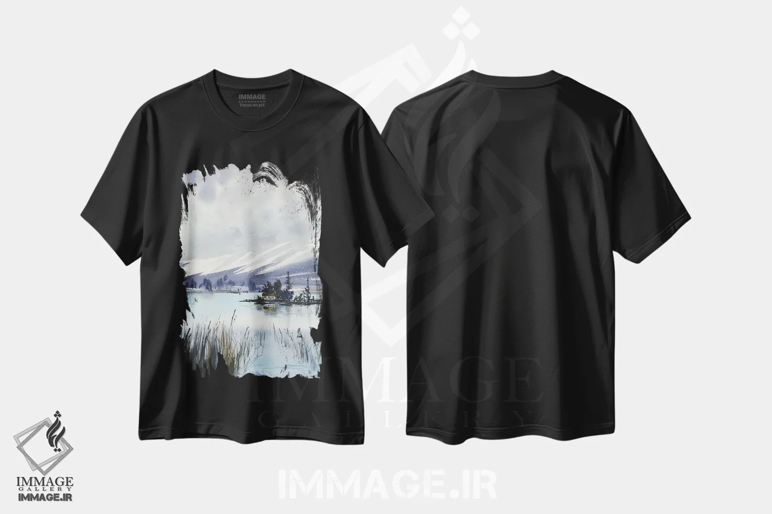 تیشرت مشکی طرح دار کوه II، هنر فاخر معاصر اثر هوم لایک آرت | immage.ir