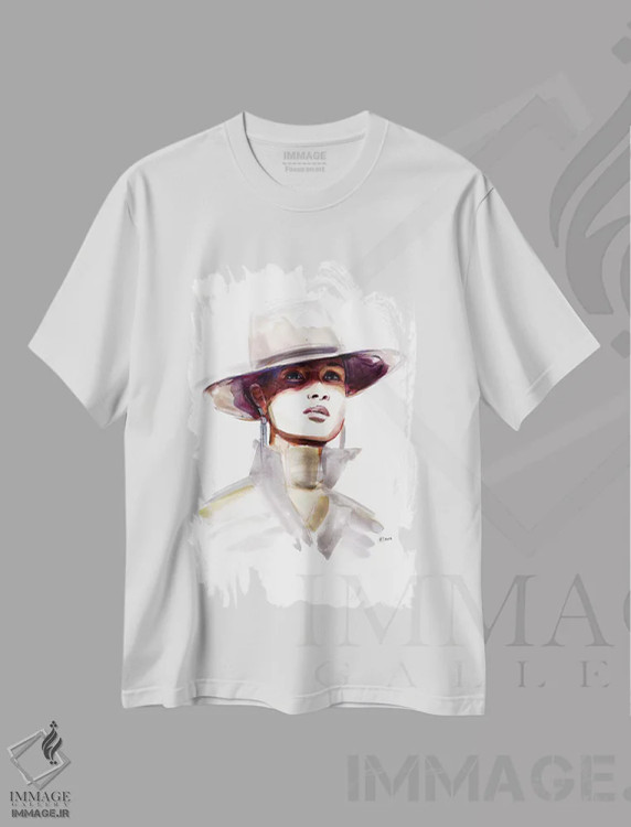 تیشرت سفید طرح دار روح وسترن، دکور معاصر اثر هارت آو لیلی | فروشگاه ایماژ