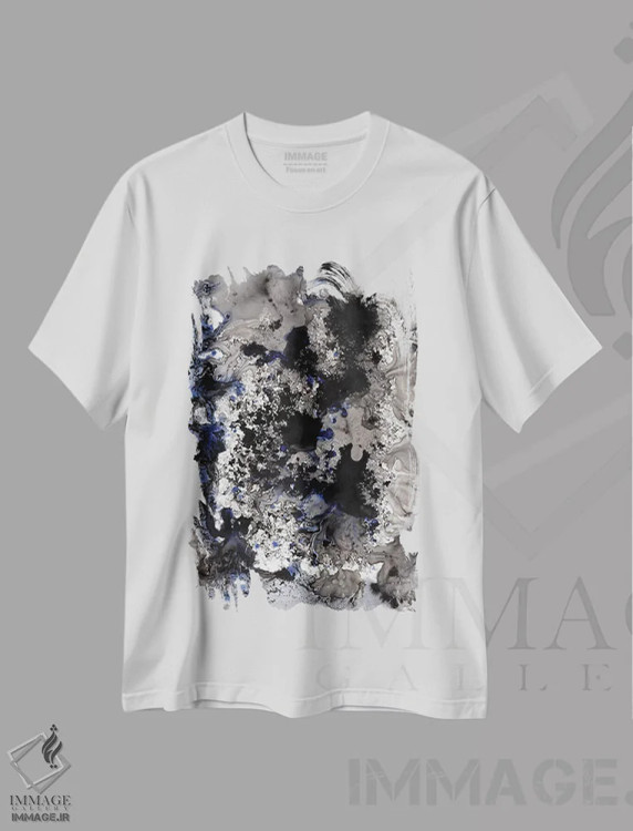 تیشرت سفید طرح دار گوی آبی اثر هارت آو لیلی | immage.ir