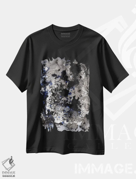 تیشرت مشکی طرح دار گوی آبی اثر هارت آو لیلی | فروشگاه ایماژ