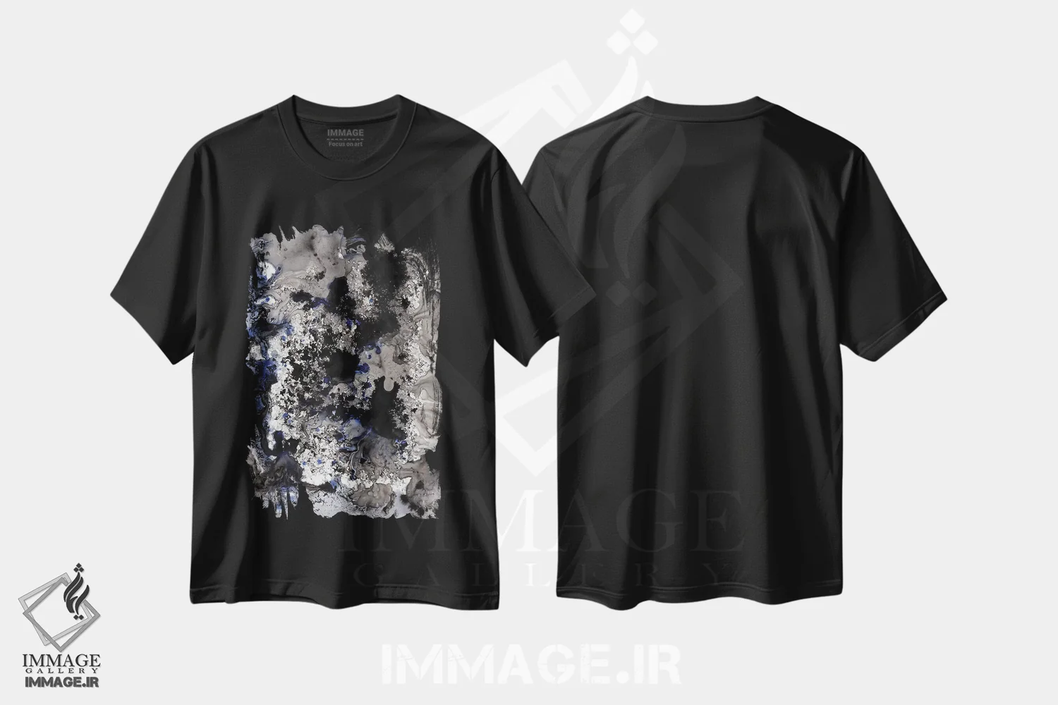 تیشرت مشکی طرح دار گوی آبی اثر هارت آو لیلی | فروشگاه ایماژ