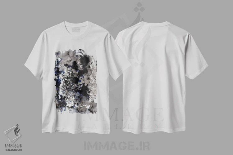 تیشرت سفید طرح دار گوی آبی اثر هارت آو لیلی | immage.ir