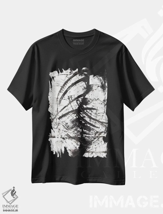 تیشرت مشکی طرح دار چشم انداز دایره ای اثر هارت آو لیلی | فروشگاه ایماژ