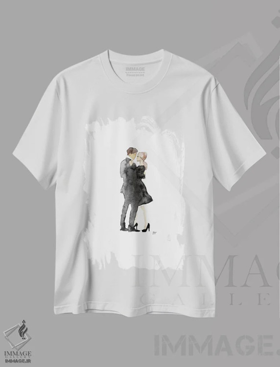 تیشرت سفید طرح دار رقص، هنر فاخر معاصر اثر هارت آو لیلی | immage.ir