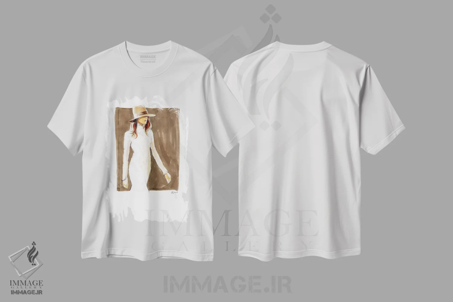 تیشرت سفید طرح دار دختر گاوچران با لباس توری، دکور معاصر اثر هارت آو لیلی | immage.ir