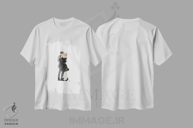 تیشرت سفید طرح دار رقص، هنر فاخر معاصر اثر هارت آو لیلی | immage.ir