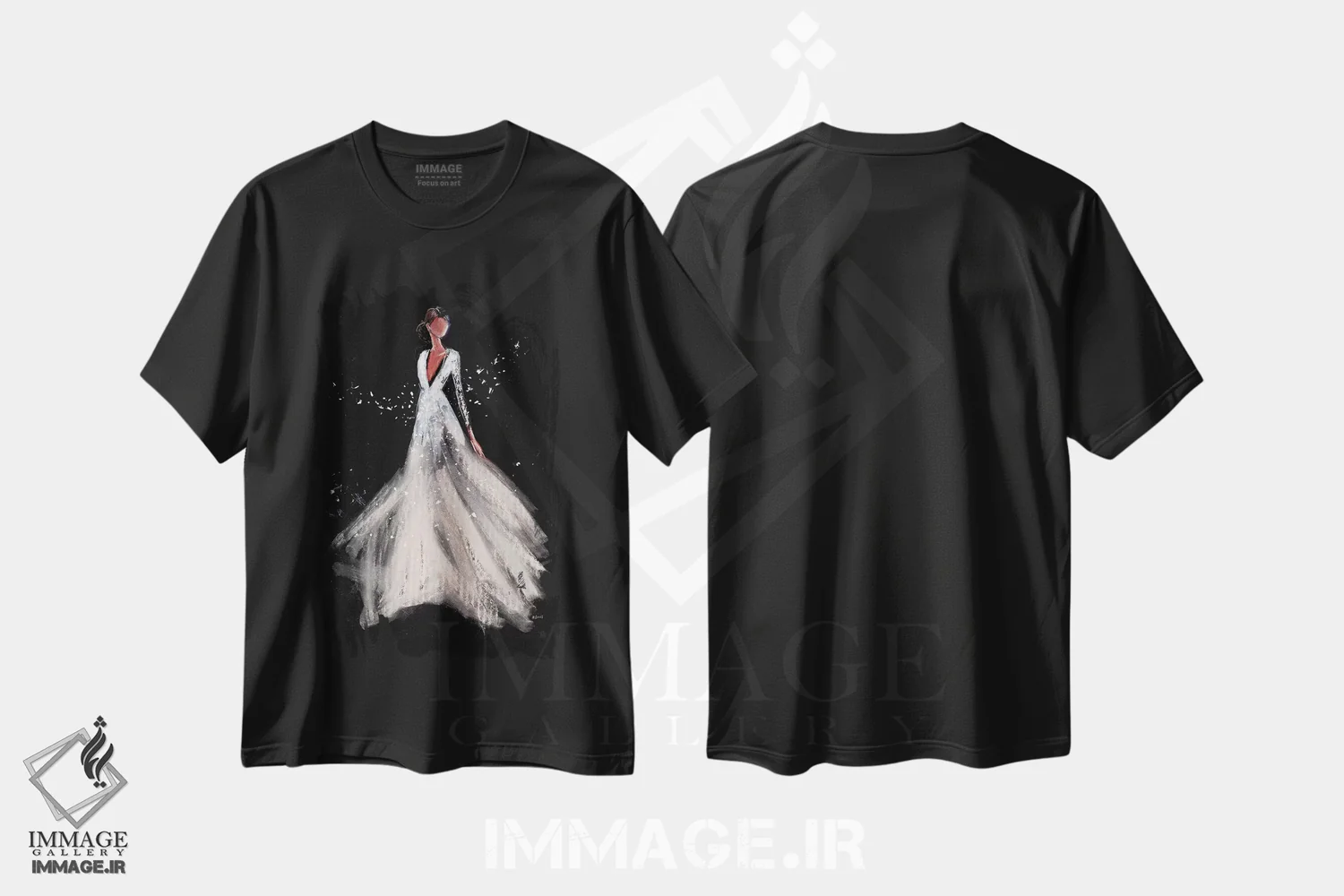 تیشرت مشکی طرح دار شب خیال انگیز، دکور معاصر اثر هارت آو لیلی | فروشگاه ایماژ